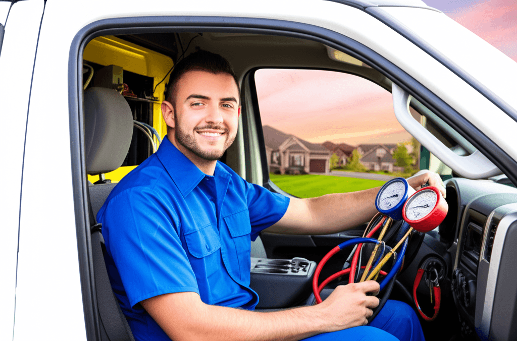 HVAC technician performing AC repair service